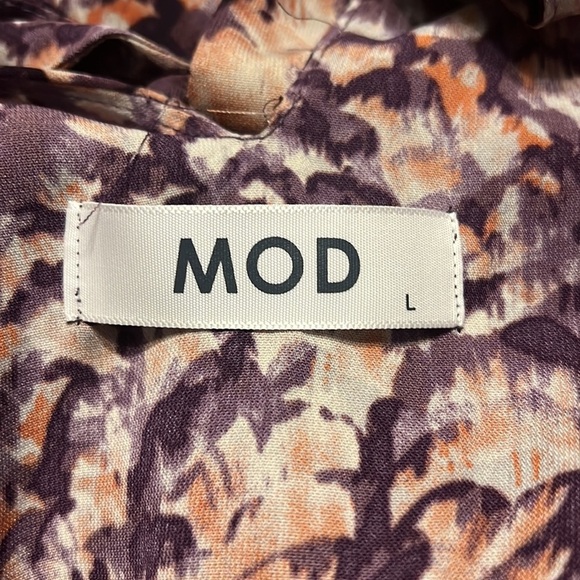 🌺MOD Halter Palazzo Romper in Peacock Colors Purple/Peach Size Large🌺 - Picture 8 of 9